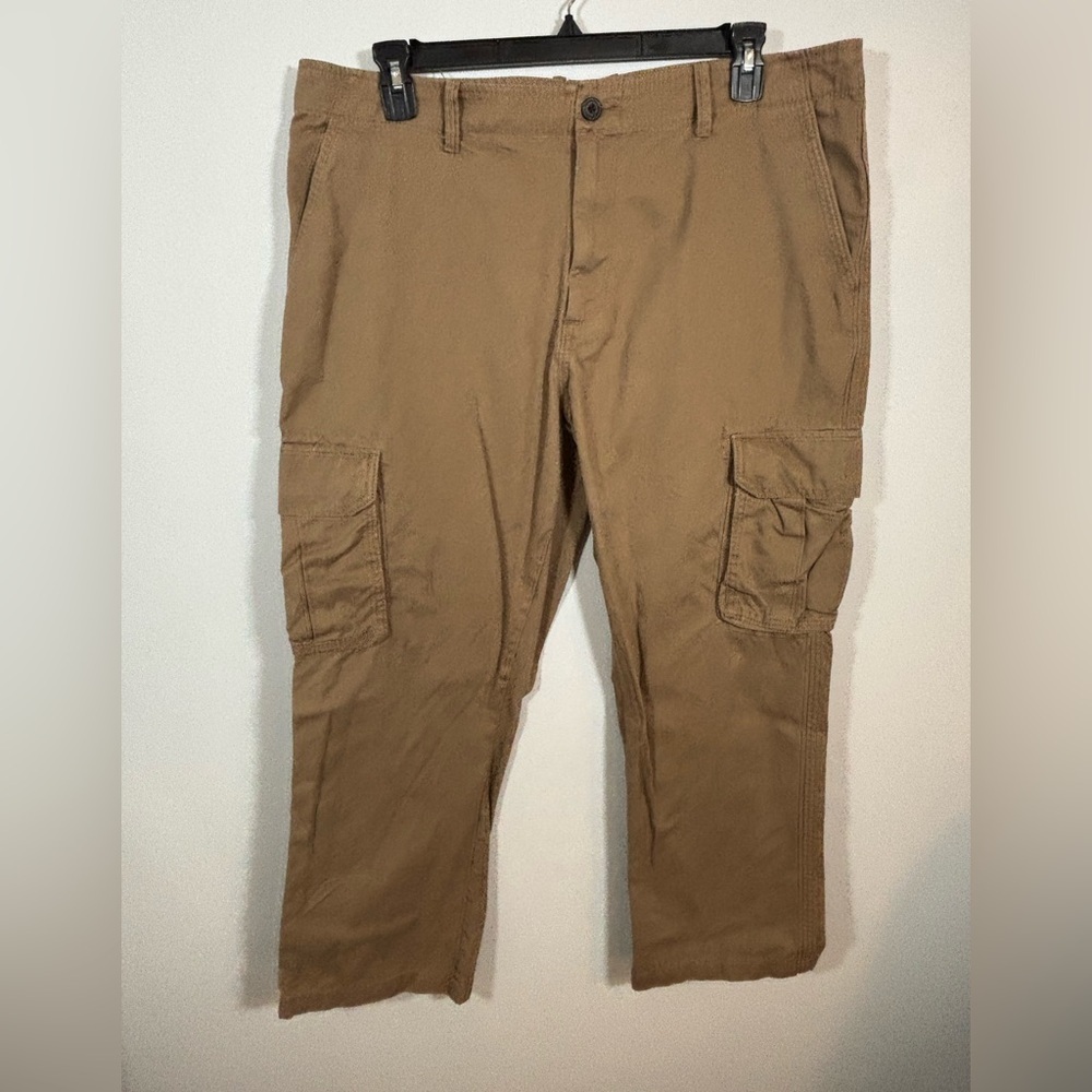 Old Navy Men’s Broken-In Cargo Pants 40x30 Khaki Cotton Casual Utility
